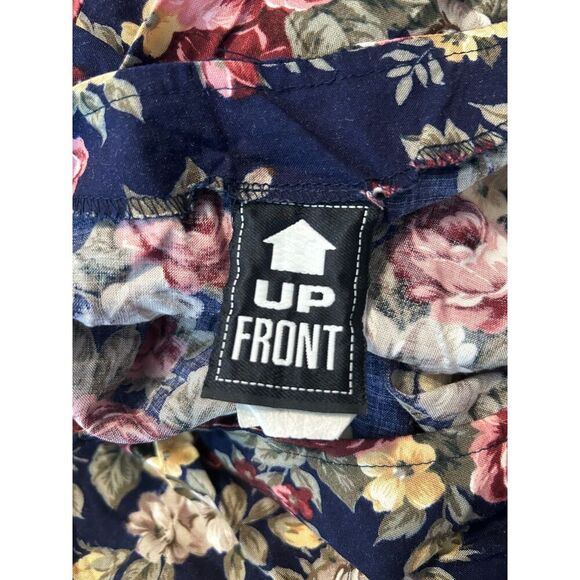 Vintage Floral Rayon Dress Milkmaid Fairy Romantic USA Up Front & Back Size M L - Picture 2 of 7